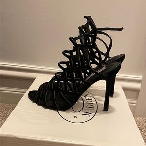 Steve Madden Black Caged Heels